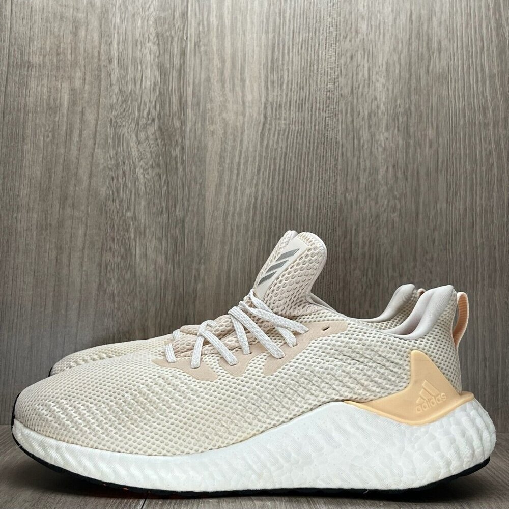 Adidas Shoes Mens 7.5 Alphaboost Ecru Tint 'Glow Orange' Running Sneakers G28565 - Picture 4 of 12